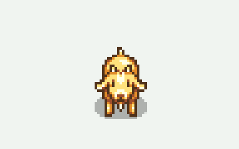 A pixel-art goat walking across the screen